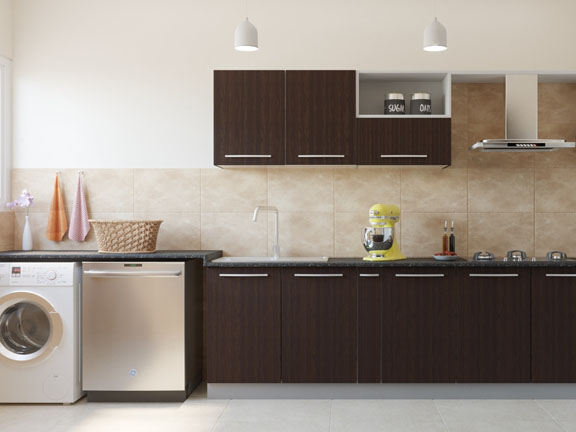 Laminate Matte Parallel Modular Kitchen India Homelane