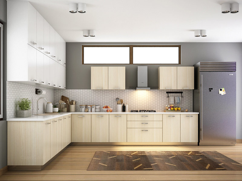 Aileen L-shaped Modular Kitchen Designs India | HomeLane