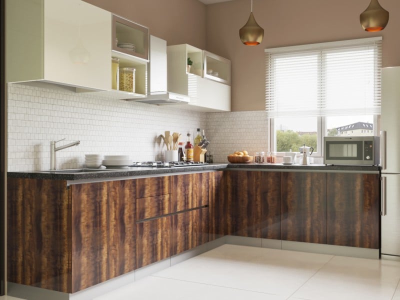 Timeless Modular Kitchen Design with L Shape Perfection | HomeLane