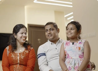 Interior design testimonial by HomeLane shown through real customer experience and happy smiles